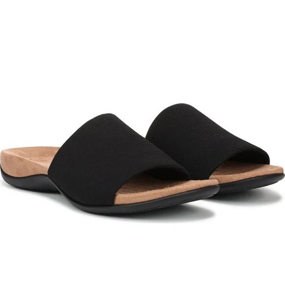 Vionic Newest Black Slide Comfy Sandals Arch Support Flats - Picture 10 of 16
